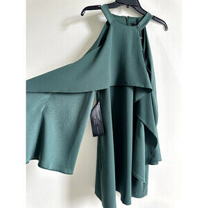 BCBGMAXAZRIA Women's Cocktail Cold Shoulder Dress In Foliage Green Size XS $348